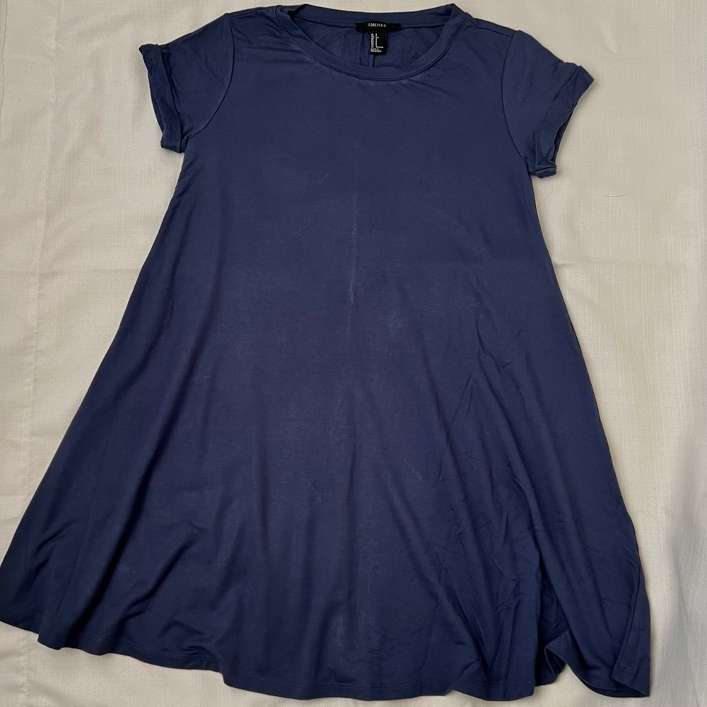 Blue flared tshirt dress from Forever 21 in a size small